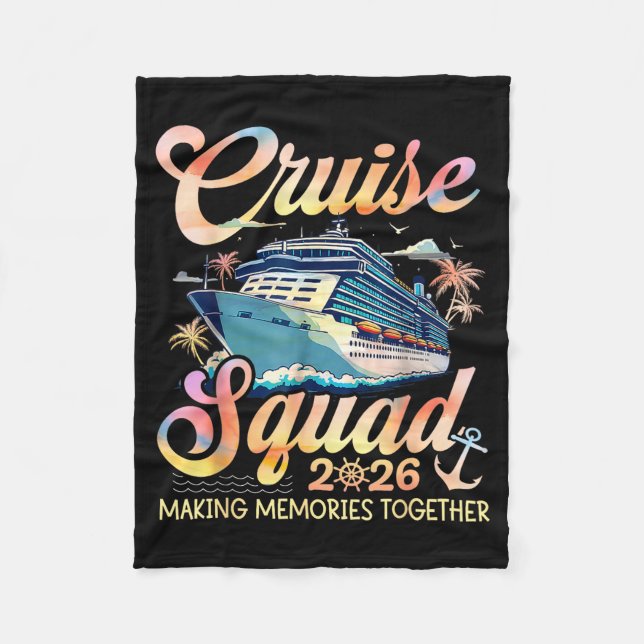 Cruise Squad 2026 Family Group Matching Summer Vac Fleece Blanket (Front)