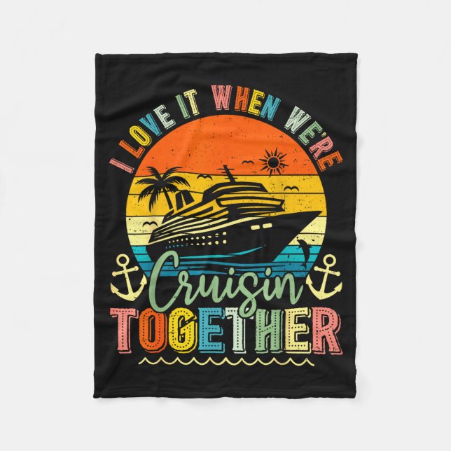 Cruise Squad 2026 Family Group Matching Summer Vac Fleece Blanket (Front)