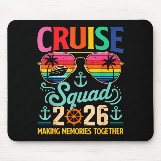Cruise Squad 2026 Family Group Matching Summer Vac Mouse Mat (Front)
