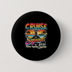 Cruise squad 2026 family reunion vacation sunset 6 cm round badge