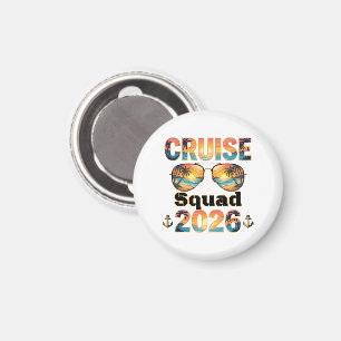 Cruise Squad 2026 - Retro Sunset Magnet