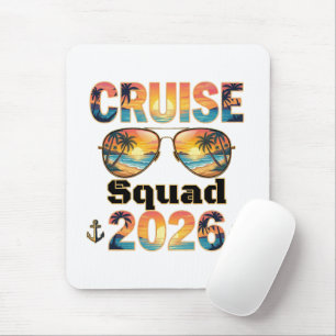 Cruise Squad 2026 - Retro Sunset Mouse Mat