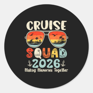 Cruise Squad 2026 Summer Vacation Matching Family Classic Round Sticker