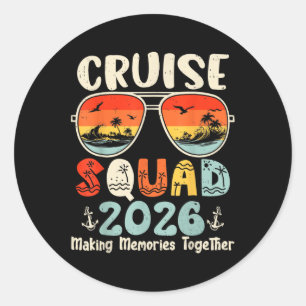 Cruise Squad 2026 Summer Vacation Matching Family Classic Round Sticker
