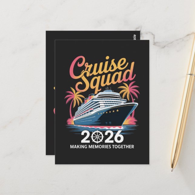 Cruise Squad 2026 Summer Vacation Postcard (Front/Back In Situ)