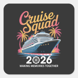 Cruise Squad 2026 Summer Vacation Square Sticker