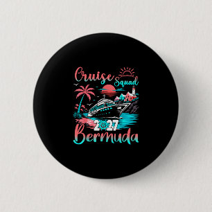 Cruise squad bermuda 2027 tropical vacation family 6 cm round badge