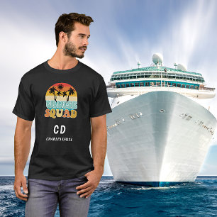 Cruise squad black retro monogram name T-Shirt