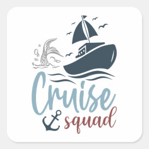 Cruise Squad Square Sticker