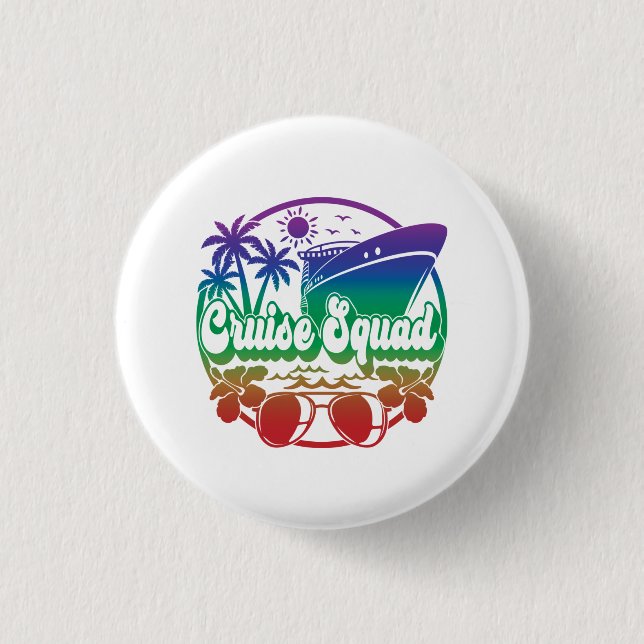 Cruise Squad Vacation Matching Group Family Trip 3 Cm Round Badge (Front)