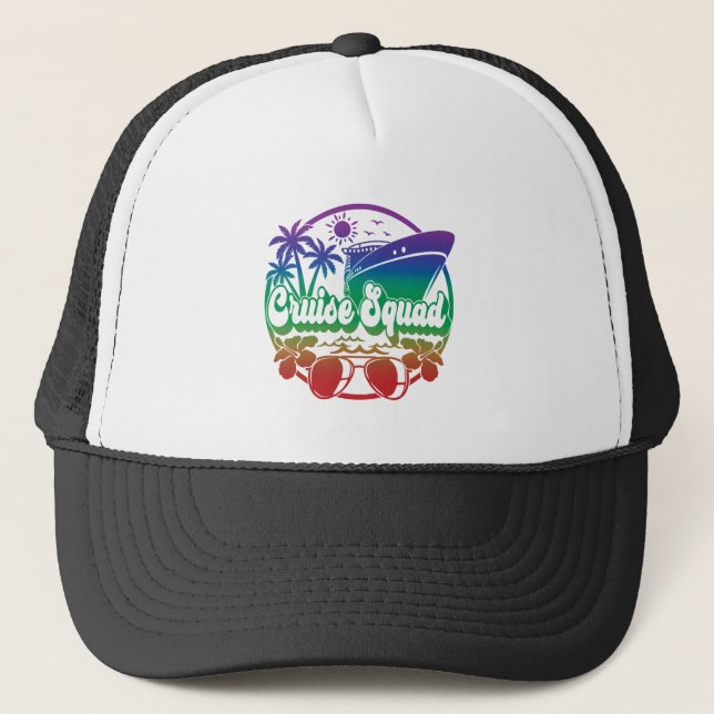 Cruise Squad Vacation Matching Group Family Trip Trucker Hat (Front)