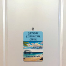 Cruise Stateroom Door Tropical Beach Magnet