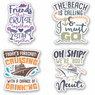 Cruise Stickers Set 2 Vacation Ship