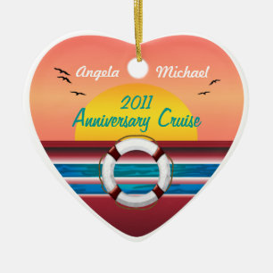 Cruise Sunset Design - Your Occasion Template Ceramic Tree Decoration