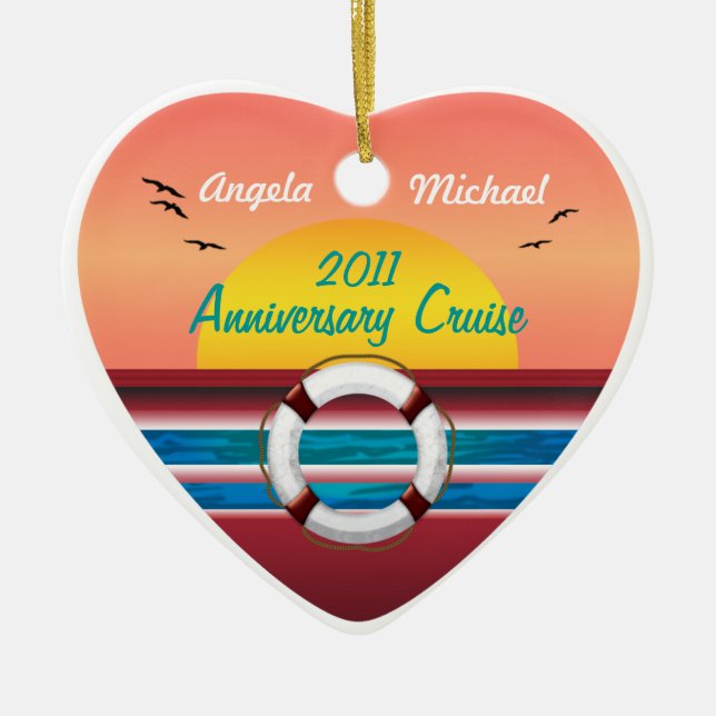 Cruise Sunset Design - Your Occasion Template Ceramic Tree Decoration (Front)