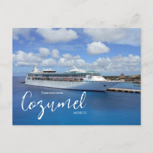Cruise Themed Cozumel Mexico Postcard