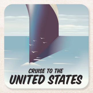 Cruise to the United states Square Paper Coaster