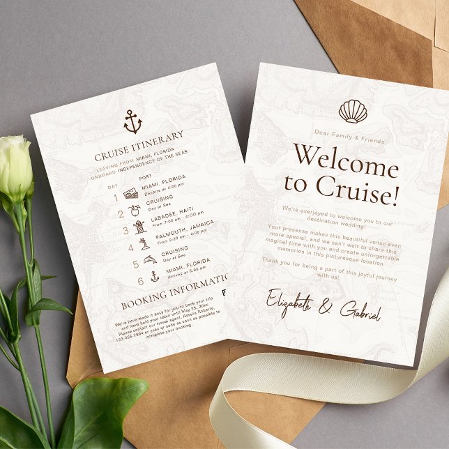 Cruise Travel Itinerary Destination Wedding  Enclosure Card (Creator Uploaded)
