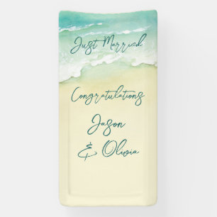 Cruise Tropical Beach Wedding Congratulations Banner
