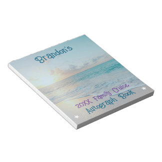 Cruise Vacation Crew Autograph Book Notepad