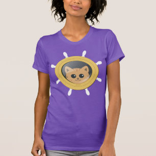 Cruise Vacation Cute Cat Porthole T-Shirt