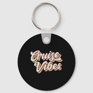 Cruise Vibes Groovy Matching Family Vacation Girls Key Ring
