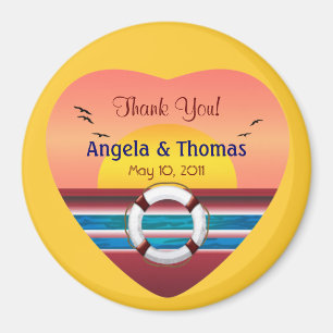 Cruise Wedding Personalised Favour Magnet
