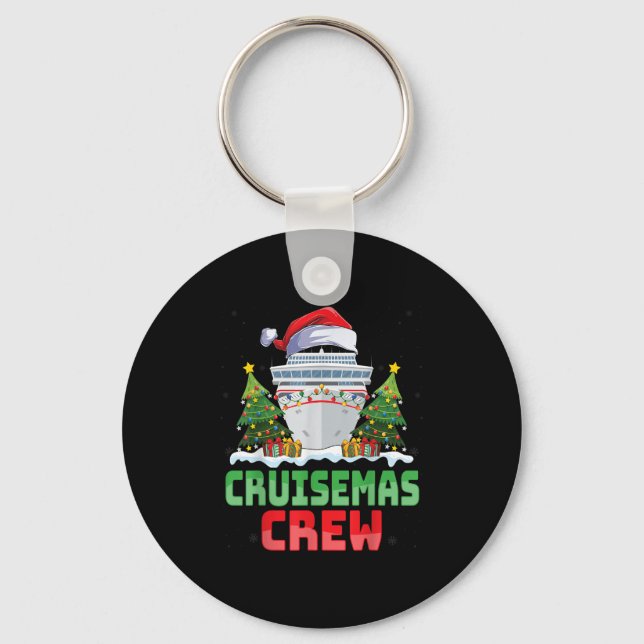 Cruisemas Crew Summer Vacation Cruising Funny Sant Key Ring (Front)