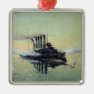 Cruiser Askold fighting Metal Tree Decoration