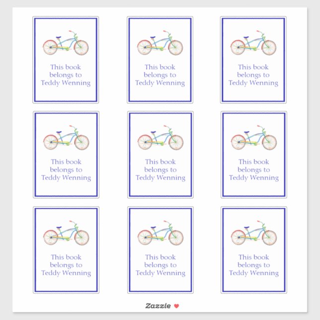 Cruiser Bike Bookplate (Sheet)