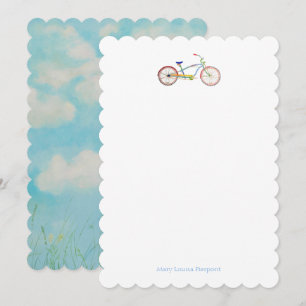 "Cruiser" Bike with sky Note Card