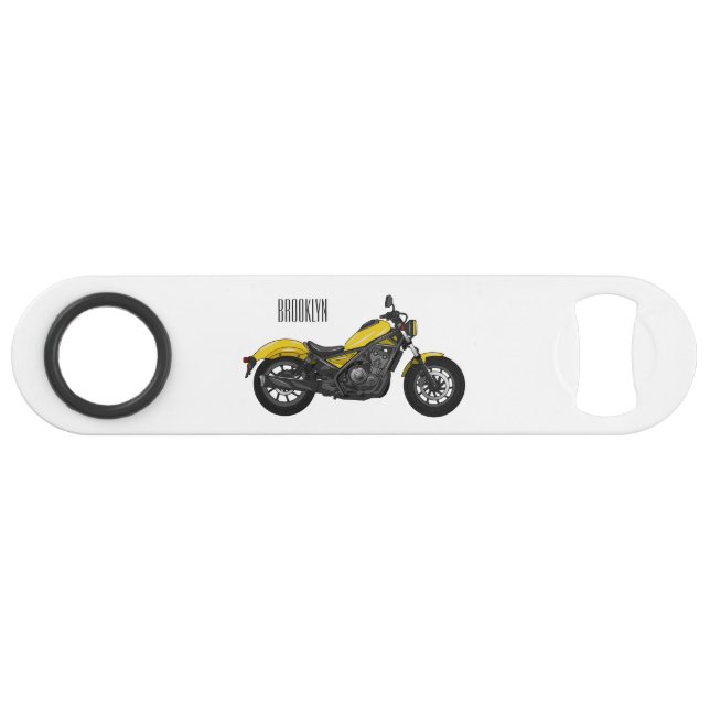 Cruiser motorcycle cartoon illustration (Front (Horizontal))