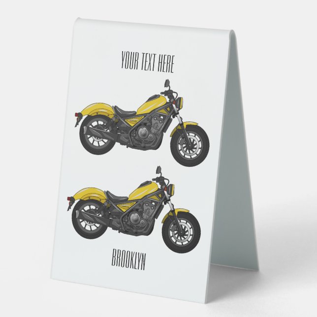 Cruiser motorcycle cartoon illustration  (Front)