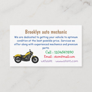 Cruiser motorcycle cartoon illustration  business card