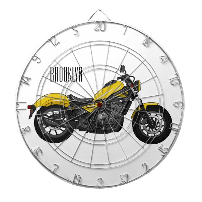 Cruiser motorcycle cartoon illustration  dartboard (Front)