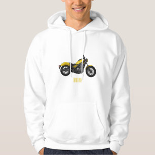 Cruiser motorcycle cartoon illustration hoodie