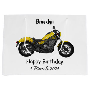 Cruiser motorcycle cartoon illustration large gift bag