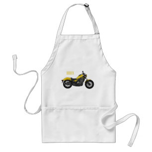 Cruiser motorcycle cartoon illustration standard apron