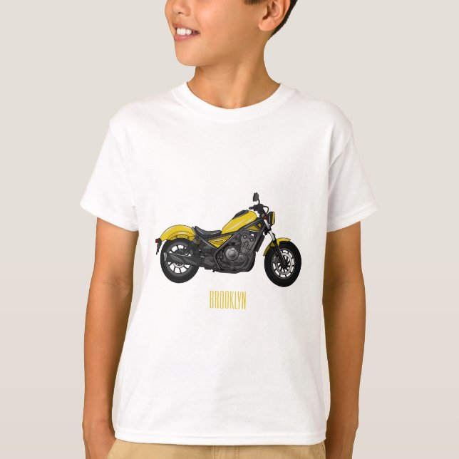 Cruiser motorcycle cartoon illustration T-Shirt (Front)