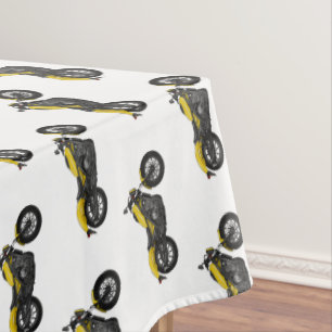 Cruiser motorcycle cartoon illustration  tablecloth