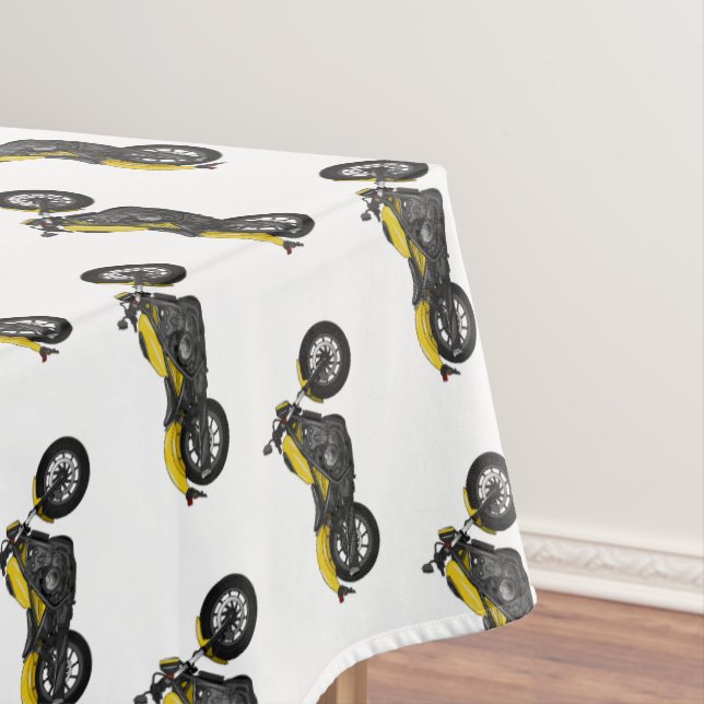 Cruiser motorcycle cartoon illustration  tablecloth (In Situ)