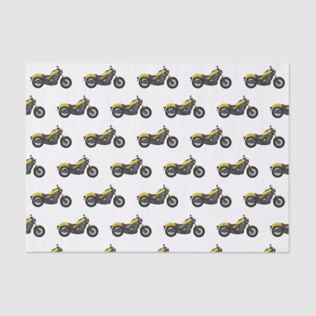 Cruiser motorcycle cartoon illustration  tissue paper (Front)