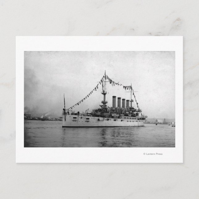 Cruiser Washington anchored in Seattle Harbour Postcard (Front)