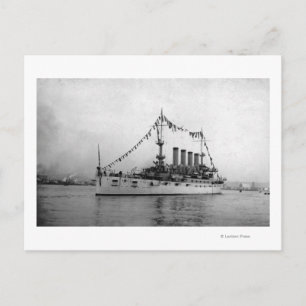 Cruiser Washington anchored in Seattle Harbour Postcard