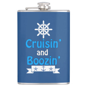 Cruisin' and Boozin' Nautical Flask
