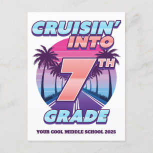 Cruisin’ Back to School 7th Grade Holiday Postcard