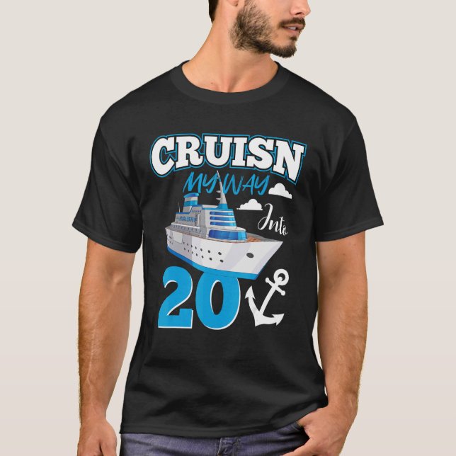 Cruisin My Way Into 20 Year Old 20th Birthday Squa T-Shirt (Front)