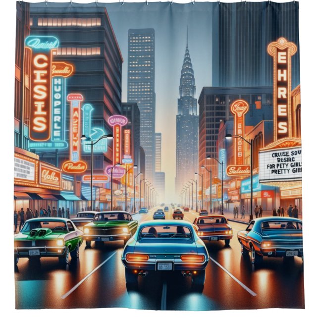 Cruisin' Shower Curtain (Front)