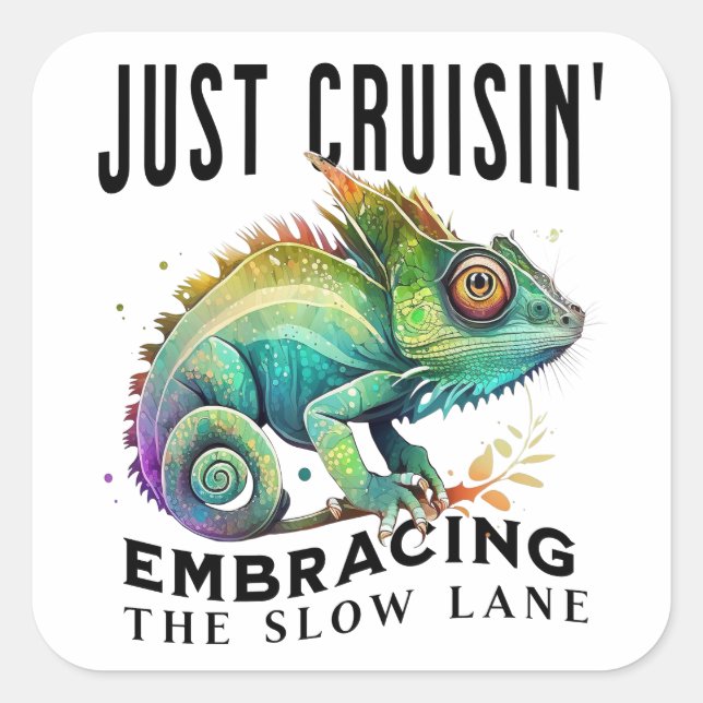 Cruisin' Slow Lane Life Square Sticker (Front)