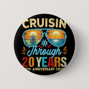 Cruisin Through 20 Years 20th Wedding Anniversary 6 Cm Round Badge